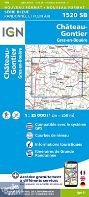 I.G.N Carte au 1-25.000ème - Série bleue - 1520 SB - Château-Gontier - Grez-en-Bouère