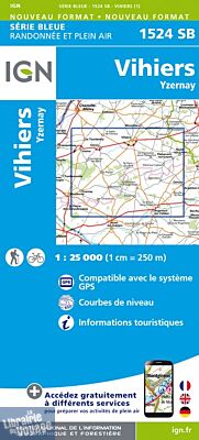 I.G.N Carte au 1-25.000ème - Série bleue - 1524 SB - Vihiers - Yzernay
