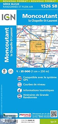 I.G.N Carte au 1-25.000ème - Série bleue - 1526 SB - Moncoutant - La Chapelle-Saint-Laurent