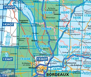 I.G.N Carte au 1-25.000ème - Série bleue - 1535 SB - Blaye - Saint-André-de-Cubzac