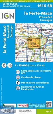 I.G.N Carte au 1-25.000ème - Série bleue - 1616 SB - La Ferté Macé - Pré en Pail - Carrouges