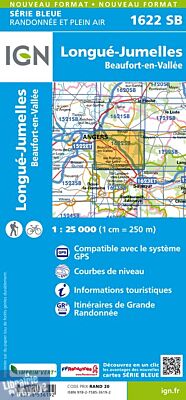 I.G.N Carte au 1-25.000ème - Série bleue - 1622SB - Longué-Jumelles - Beaufort-en-Vallée