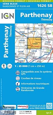 I.G.N Carte au 1-25.000ème - Série bleue - 1626 SB - Parthenbay - Thénezay