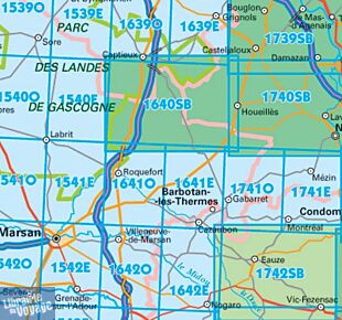 I.G.N Carte au 1-25.000ème - Série bleue - 1640 SB - Losse - Bourriot-Bergonde