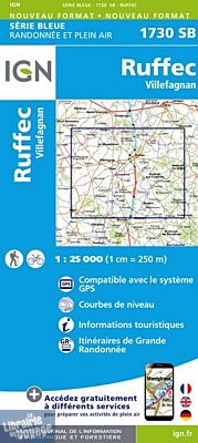 I.G.N Carte au 1-25.000ème - Série bleue - 1730 SB - Ruffec - Villefagnan