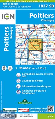 I.G.N Carte au 1-25.000ème - Série bleue - 1827 SB - Poitiers - Chauvigny
