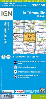 I.G.N Carte au 1-25.000ème - Série bleue - 1927 SB - La Trimouille - St-Savin