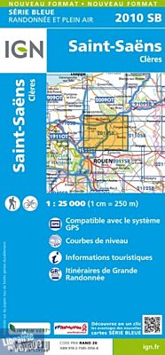 I.G.N Carte au 1-25.000ème - Série bleue - 2010 SB - Saint-Saëns - Clères
