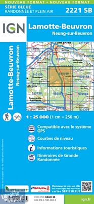 I.G.N Carte au 1-25.000ème - Série bleue - 2221 SB - Lamotte-Beuvron - Neung-sur-Beuvron