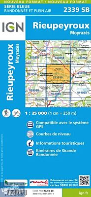 I.G.N Carte au 1-25.000ème - Série bleue - 2339 SB - Rieupeyroux - Moyrazes