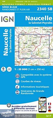 I.G.N Carte au 1-25.000ème - Série bleue - 2340 SB - Naucelle - La Salvetat Peyrales