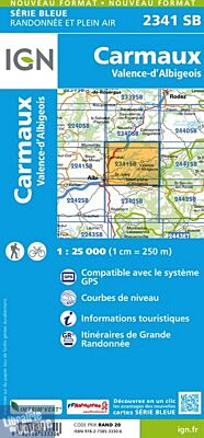 I.G.N Carte au 1-25.000ème - Série bleue - 2341 SB - Carmaux - Valence d'Albigeois
