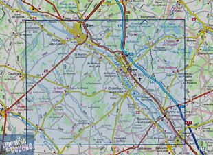 I.G.N Carte au 1-25.000ème - Série bleue - 2421 SB - Gien - Briare