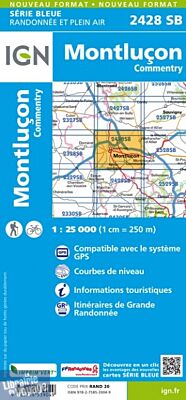 I.G.N Carte au 1-25.000ème - Série bleue - 2428 SB - Montluçon - Commentry