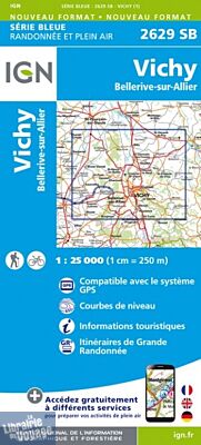 I.G.N Carte au 1-25.000ème - Série bleue - 2629 SB - Vichy - Bellerive-sur-Allier