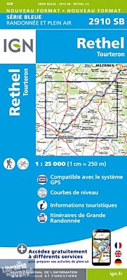I.G.N Carte au 1-25.000ème - Série bleue - 2910 SB - Rether - Tourteron