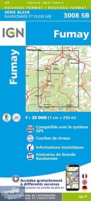 I.G.N Carte au 1-25.000ème - Série bleue - 3008 SB - Fumay