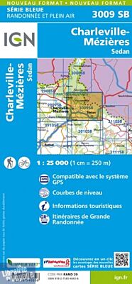 I.G.N Carte au 1-25.000ème - Série bleue - 3009 SB - Charleville-Mézières - Sedan