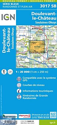 I.G.N Carte au 1-25.000ème - Série bleue - 3017 SB - Doulevant le Château - Soulaines Dhuys