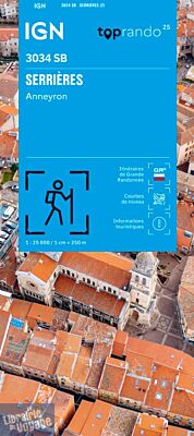 I.G.N Carte au 1-25.000ème - Série bleue - 3034SB - Serrières - Anneyron