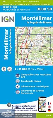 I.G.N Carte au 1-25.000ème - Série bleue - 3038 SB - Montélimar - La Bégude de Mazenc