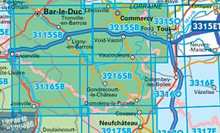 I.G.N Carte au 1-25.000ème - Série bleue - 3215 SB - Commercy - Vaucouleurs