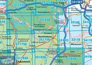 I.G.N Carte au 1-25.000ème - Série bleue - 3216 SB - Gondrecourt-le-château - Domrémy-la-Pucelle
