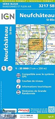 I.G.N Carte au 1-25.000ème - Série bleue - 3217 SB - Neufchâteau - Saint Blin
