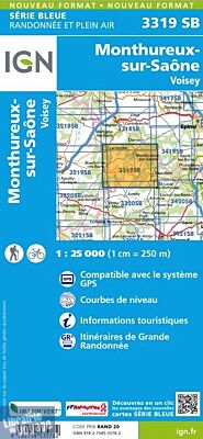 I.G.N Carte au 1-25.000ème - Série bleue - 3319 SB - Monthureux-sur-Saône - Voisey