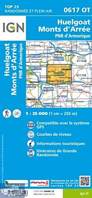I.G.N Carte au 1-25.000ème - TOP 25 - 0617 OT - Huelgoat - Monts d'Arrées - P.N.R d'Armorique