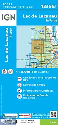 I.G.N Carte au 1-25.000ème - TOP 25 - 1336 ET - Lac de Lacanau - Le Porge