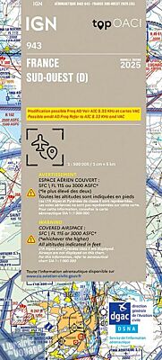 IGN - Carte Aéronautique OACI 943 - France sud-ouest - Papier - Edition 2025