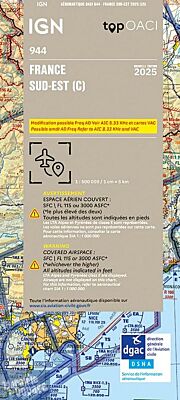 IGN - Carte Aéronautique OACI 944 - France sud-est - Papier - Edition 2025