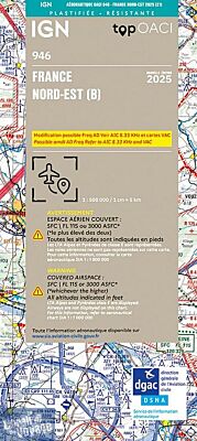 IGN - Carte Aéronautique OACI 946 - France nord-est - Plastifiée - Edition 2025