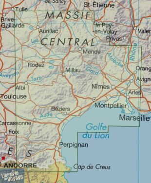 IGN - Carte régionale Top Tourisme - n°13 - Occitanie méditerranée (Cévennes - Camargue - Roussillon)