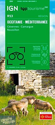 IGN - Carte régionale Top Tourisme - n°13 - Occitanie méditerranée (Cévennes - Camargue - Roussillon)