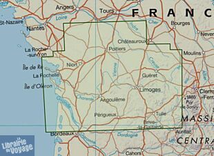 IGN - Carte régionale Top Tourisme - n°R08 - Nouvelle-Aquitaine nord - Poitou-Charentes Limousin 