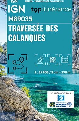 IGN - Top itinérance - Mini carte - Traversée des Calanques de Marseille à Cassis