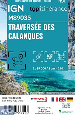 IGN - Top itinérance - Mini carte - Traversée des Calanques de Marseille à Cassis