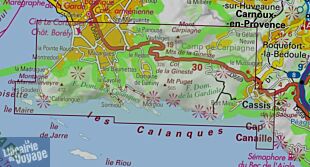 IGN - Top itinérance - Mini carte - Traversée des Calanques de Marseille à Cassis