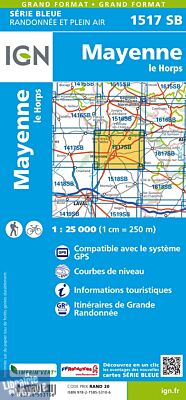 I.G.N - Carte au 1-25.000ème - Série bleue - 1517 SB - Mayenne - Le Horps
