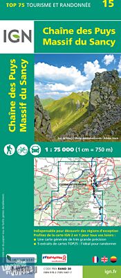 I.G.N - Collection Carte Top 75 - N°15 - Chaîne des Puys, massif du Sancy