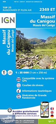I.G.N Carte au 1-25.000ème - TOP 25 - 2349 ET - Massif du Canigou