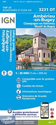 I.G.N - Carte au 1-25.000ème - TOP 25 - 3231 OT - Ambérieu en Bugey - Champagne en Valromey - massif du Bugey