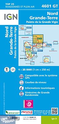 I.G.N - Carte au 1-25.000ème - TOP 25 - 4601 GT - Nord Grande Terre - Pointe de la Grande Vigie