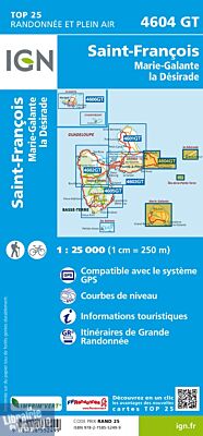 I.G.N - Carte au 1-25.000ème - TOP 25 - 4604 GT - Saint-François - Marie-Galante - La Désirade