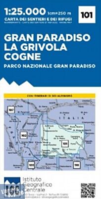 Istituto Geografico Centrale (I.G.C) - N°101 - Gran Paradiso - La Grivola - Cogne (Parc National du Grand Paradis)