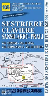 Istituto Geografico Centrale (I.G.C) - N°105 - Sestrière, Clavière, Sansicario, Prali