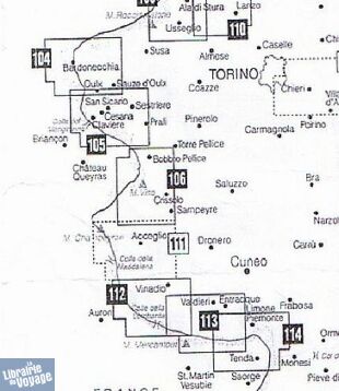 Istituto Geografico Centrale (I.G.C) - N°106 - Monviso - Valle Varaita, Po e Pellice(Sampeyre - Bobbio Pellice, Pontechianale)