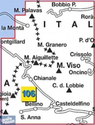 Istituto Geografico Centrale (I.G.C) - N°106 - Monviso - Valle Varaita, Po e Pellice(Sampeyre - Bobbio Pellice, Pontechianale)